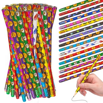 Playbees Emoticon Pencils - Mega 144-Pack for Endless Creativity