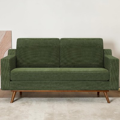 Vipbear 65.4 "Sofa, comfortable sofa, living room sofa, medieval modern small sofa, with spring pads, solid wood frame, tool-free assembly