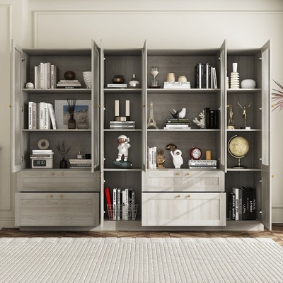 Famapy Versatile Wood Cabinet Customizable for Bookshelf, Side Cabinet or Kitchen Use