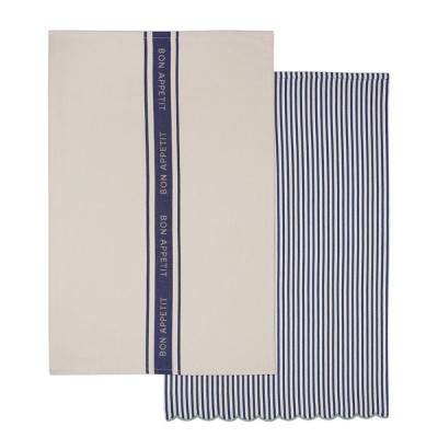 2pk Bon Appetit Jacquard and Woven Stripes Dish Towels - Bullseye's Playground™