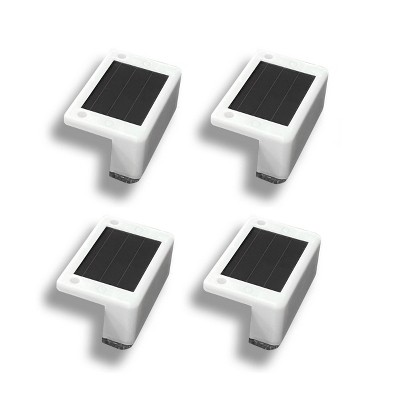 Maxsa Innovations 4pk Solar Powered LED Deck Lights White: Weather-Resistant Outdoor Pathway Lighting, 15 Lumens, No Assembly