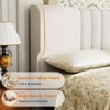 COMHOMA Bed Frame, Upholstered Platform Bed with Headboard Wingback, Soft Line Fabric, No Box Spring Needed - 3 of 4