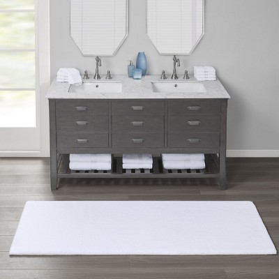 SEVOBAL Bathroom Rugs Bath Mat Rug Home Decor Carpet Shower Mat Non-Skid for Bathtub Side Floor Shower Room Bathroom, White, 40"*24"*0.75"