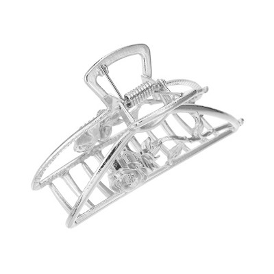 Unique Bargains Women's Rose Flower Style Metal Large Hair Clips 1 Pc
