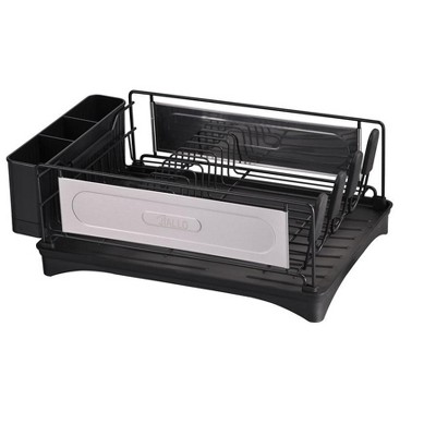 Jiallo Stainless steel luxury dish rack with Self-draining tray (Black Color)