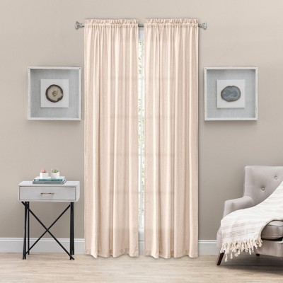 Ellis Curtain Portland Crushed Taffeta Rod Pocket Tailored Panel - Natural