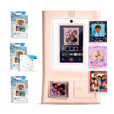 HP Sprocket Photobooth 3x4" Photo Printer, Bundle w/3.5 x 4.25” Zink Photo Paper (300 Sheets)