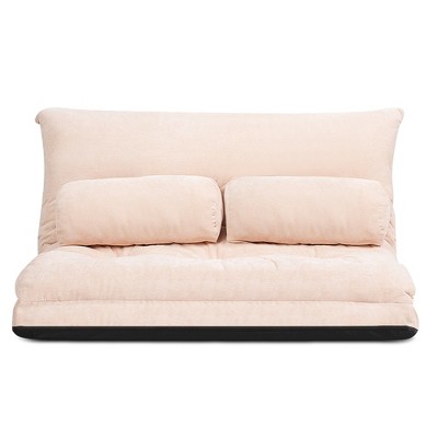 Costway Floor Sofa Bed 6-Position Adjustable Sleeper Lounge Couch with 2 Pillows