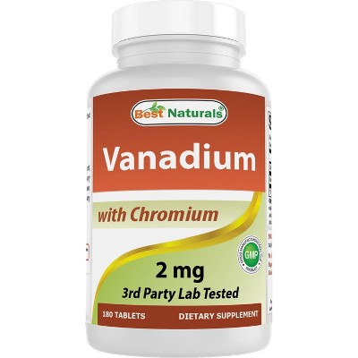 Best Naturals Vanadium 2 mg with Chromium Polynicotinate 200 mcg -  180 Tablets
