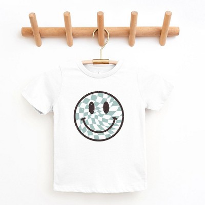 The Juniper Shop Checker Board Smiley Face Toddler Short Sleeve Tee