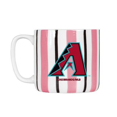 MLB Arizona Diamondbacks Striped Coffee Mug - 16oz: Ceramic Drinkware, Stemless Design