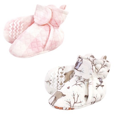 Hudson Baby Infant and Toddler Girl Quilted Booties 2pk, Enchanted Forest