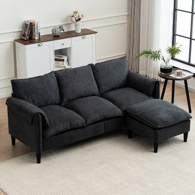 KTMBDW Convertible Sectional Sofa, Convertible L Shaped Couch with Reversible Chaise, Sectional Couch for Small Space Apartment