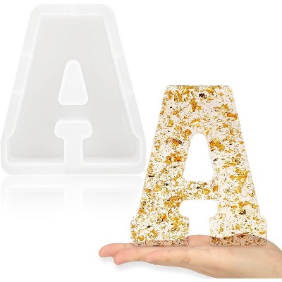 JDICTION 7 Inch Thick Resin Letter Molds A-Z, 3D Capital Alphabet Epoxy Molds For DIY Crafts Cake Toppers Word Signs Party Home Decor