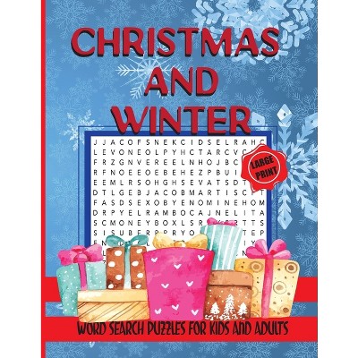 Christmas and Winter Word Search Puzzles for Kids and Adults - Large Print by  Jocky Books (Paperback)