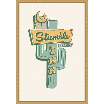 Amanti Art Stumble Inn Roadside Motel Art by The Whiskey Ginger Canvas Wall Art Print Framed