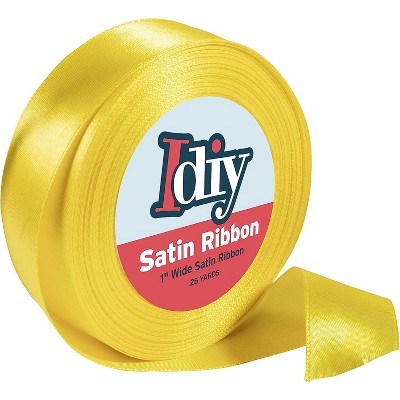 Yellow Satin Ribbon (1" 25 Yards) No Wire, DIY Arts & Crafts, Gift Wrapping Baskets, Sewing Projects, Decorative Embellishment, Hair Bows, Floral