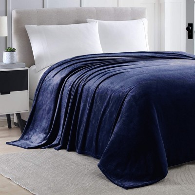Home Mart Goods Full size Navy Extra Soft Cozy Microfiber Throw Picnic Sofa Bed Blanket