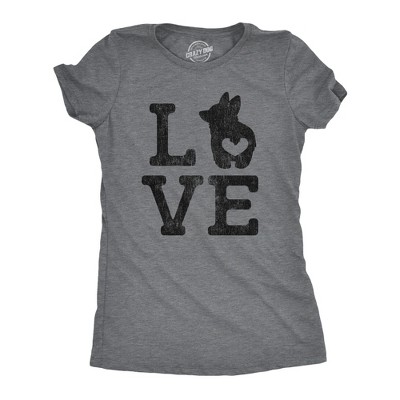 Womens Love Corgi T shirt Funny Pet Puppy Dog Mom Animal Lover Graphic Tee - Crazy Dog Women's T Shirt For Dog Lovers