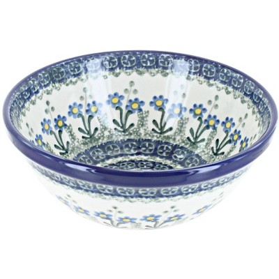 Blue Rose Polish Pottery Ceramika Artystyczna Cereal Bowl