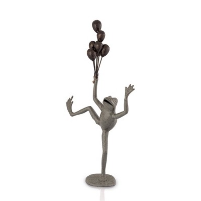 SPI Home Balloon Seller Frog Garden Sculpture – 36.5-Inch Tall Cast Aluminum Whimsical Outdoor Statue with Playful Character