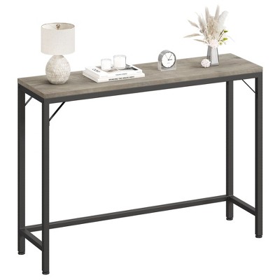 9.1" Narrow Console Table, Behind Couch Table for Living Room, Sofa Table with Metal & MDF, Industrial Hallway Table for Entryway, Foyer