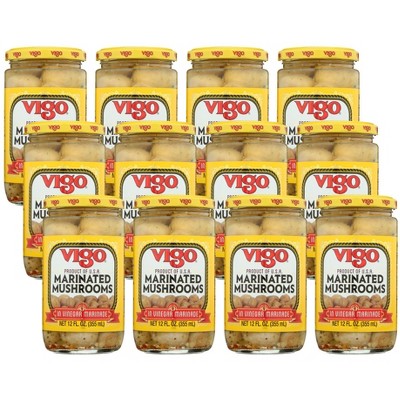 Vigo Marinated Mushrooms - 12 pack, 12 oz