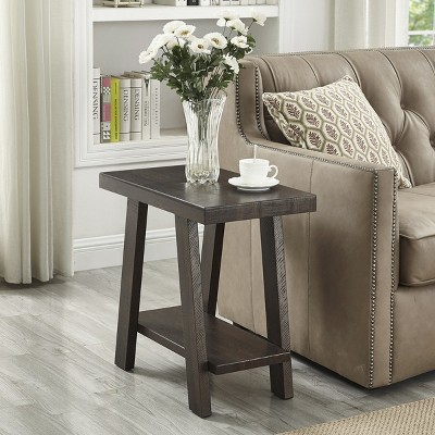Syemin End Tables Athens Contemporary Two-Tone Wood Shelf Side Table End Table for Small Spaces Nightstand Accent Coffee Table, Brown, 23.5"*14"*22"