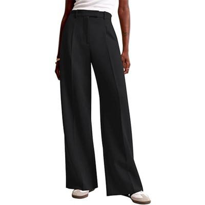 Clearlove Women's High Waisted Wide Leg Dress Pants Flowy Trousers with Elegant Drape Professional Office Pants