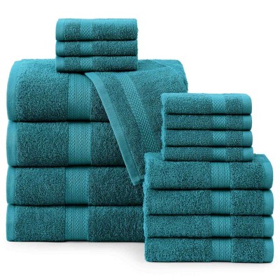 BAGOKIE 16 Piece Premium Cotton Bath Towel Set