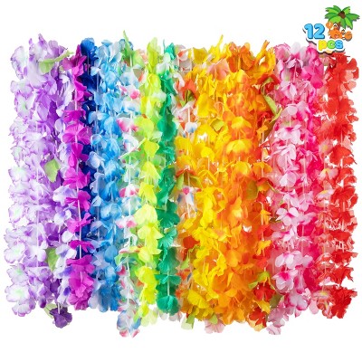 Joyfy 12 / 36 Pcs Hawaiian Leis Bulk, Flower Leis for Luau Party Decorations and Tropical Hawaiian Party Decorations, Summer Beach Party Favors