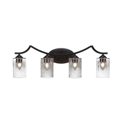 Toltec Lighting Zilo 4 - Light Vanity in  Matte Black with 4" Clear Bubble Shade