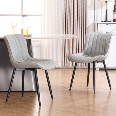 YOUNIKE Dining Chairs Set of 2 Modern Leather Kitchen & Dining Room Chair Upholstered Side Chair Makeup Vanity Chair 19.3"Wx23.62"Dx31.1" H