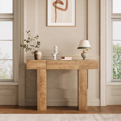 47" Long Console Table, Industrial Farmhouse Entryway Foyer Hallway Tables with Drawer, for Entrance, Living Room
