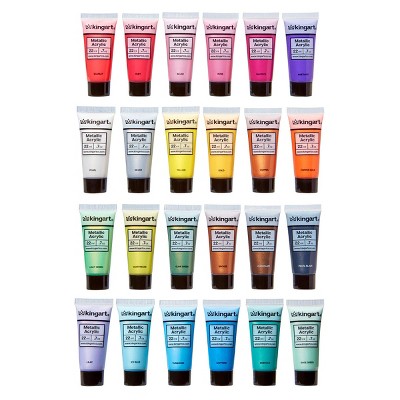 KINGART PRO Acrylic Paint Set 24 Metallic Colors