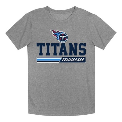 NFL Tennessee Titans Boys' Gray Heather Short Sleeve Poly T-Shirt