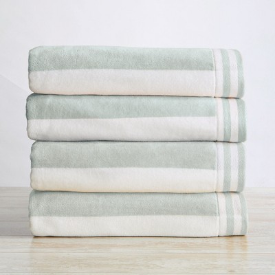 100% Cotton Cabana Striped 4 Pack Beach Towels - Great Bay Home