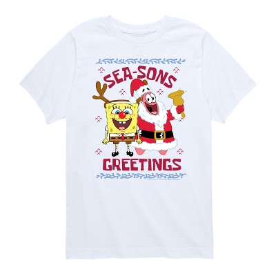 Boys' - SpongeBob SquarePants - Seasons Greetings Bikini Bottom Short Sleeve Graphic T-Shirt