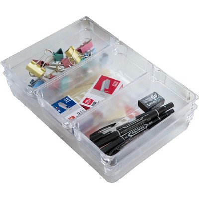 Basicwise Clear Plastic Drawer Organizers