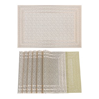REGALWOVEN PVC Wrinkle-Resistant Washable Indoor Outdoor Placemats 18 x 12 Inch 6 Pcs