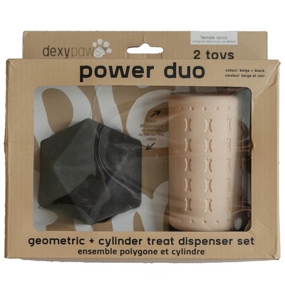 Dexypaws: Power Duo Set - Geometric Kong & Cylinder - 2pc Dog Chew Toys