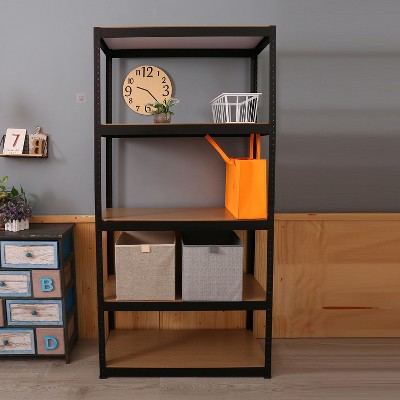 Hommoo 5 Tier Industrial Style Open Bookshelf with Metal Frame