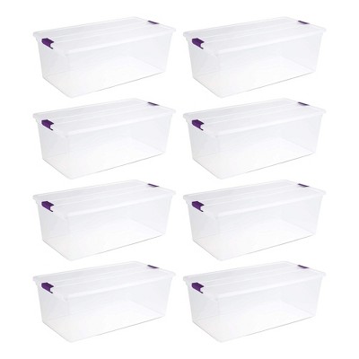 Sterilite ClearView Latch Box, Stackable Storage Organizer Bins for Home