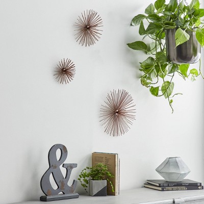Set of 3 Metal Starburst 3D Wall Decors - CosmoLiving by Cosmopolitan
