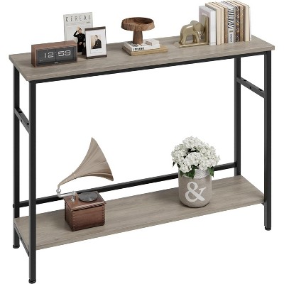 Entryway Table, Console Tables with Storage, 39.3”Rustic Sofa Table with Adjustable Shelf, Console Table for Entryway