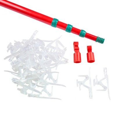 Simple Living Solutions Set of 25 Ladderless Red and Green Light Hanging Kit, 11ft