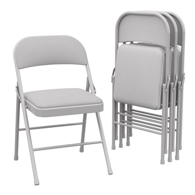2 Pack Folding Chairs with Padded Cushions, Padded Foldable Chair Hold Up to 350 Pounds, Portable Grey Folding Chair Suitable