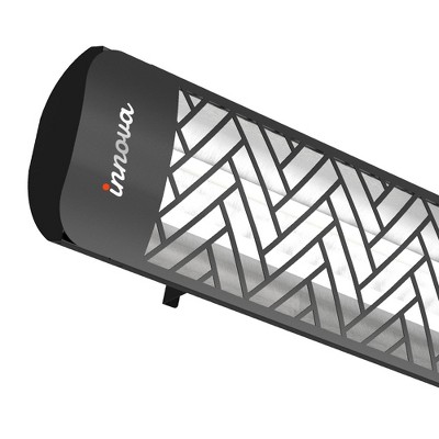 Eurofase Heating - 4000 Watt Electric Infrared Dual Element Heater-208 Voltage-Black Finish-Chevron Decorative Fascia