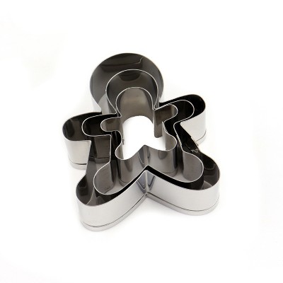 O'Creme Gingerbread Boy Cookie Cutter, Stainless Steel, Set of 3