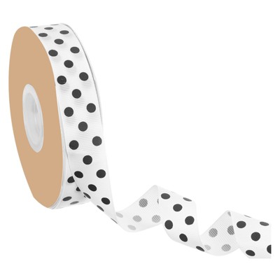 Unique Bargains Wired Edge Craft Embellishments Polka Dot Grosgrain Ribbon 48 Yards